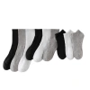 Men's socks, women's socks, boat socks, pure cotton socks, spring and summer socks, black, white and grey solid colors, breathable and sweat-absorbing, four-season short socks Item Picture